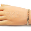 Oro Laminado Basic Bracelet, Gold Filled Style Diamond Cutting Finish, Golden Finish, 04.213.0329.07 (100 Gauge, 05 MM Thickness, 7 Inches Length)