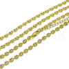 Oro Laminado Fancy Necklace, Gold Filled Style Puff Mariner Design, Polished, Golden Finish, 04.326.0006.18