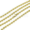 Oro Laminado Fancy Necklace, Gold Filled Style Puff Mariner Design, Polished, Golden Finish, 04.326.0006.24