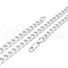Sterling Silver Basic Necklace, Curb Design, Polished, Silver Finish, 04.420.0025.26 (220 Gauge, 08 MM Thickness, 26 Inches Length)