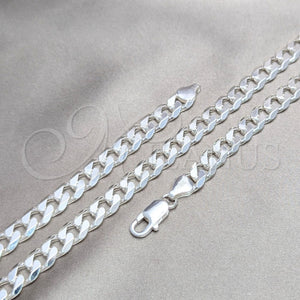 Sterling Silver Necklace — Basic Necklace Curb Design Polished 04. Gauge 08 — main product view — SKU 159728 | Plata 925 collar — básico Necklace Curb diseño pulido 04. Gauge 08 — SKU 159728