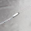 Sterling Silver ID Bracelet, Curb Design, Polished, Silver Finish, 04.420.0025.09.1