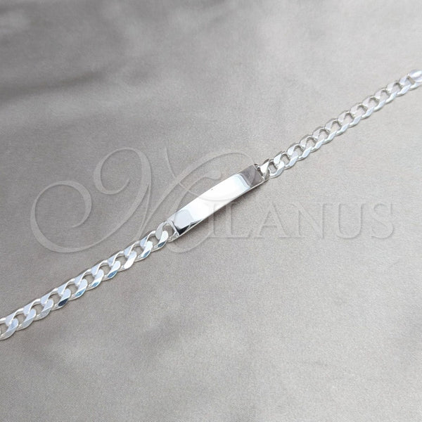 Sterling Silver ID Bracelet, Curb Design, Polished, Silver Finish, 04.420.0025.09.1