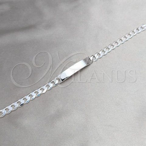 Sterling Silver ID Bracelet, Curb Design, Polished, Silver Finish, 04.420.0025.09.1