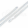 Sterling Silver Basic Necklace, Curb Design, Polished, Silver Finish, 04.420.0026.26 (200 Gauge, Thickness, 26 Inches Length)