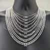 Sterling Silver Basic Necklace, Curb Design, Polished, Silver Finish, 04.420.0026.22 (200 Gauge, Thickness, 22 Inches Length)