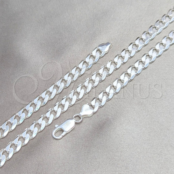 Sterling Silver Basic Bracelet, Curb Design, Polished, Silver Finish, 04.420.0026.09