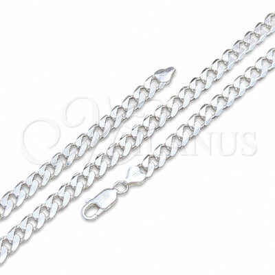 Sterling Silver Basic Bracelet, Curb Design, Polished, Silver Finish, 04.420.0026.09 (200 Gauge, Thickness, 9 for wholesale, main product view