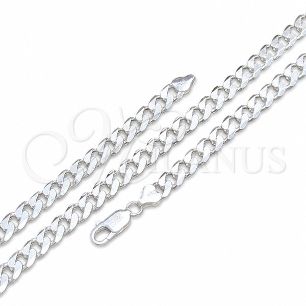 Sterling Silver Basic Bracelet, Curb Design, Polished, Silver Finish, 04.420.0026.09 (200 Gauge, Thickness, 9 Inches Length)