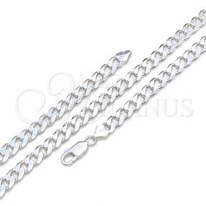 Sterling Silver Basic Bracelet, Curb Design, Polished, Silver Finish, 04.420.0026.09 (200 Gauge, Thickness, 9 Inches Length)