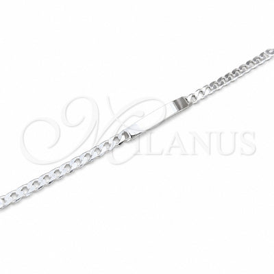 Sterling Silver ID Bracelet, Curb Design, Polished, Silver Finish, 04.420.0026.09.1 (200 Gauge, Thickness, 9 for wholesale, main product view
