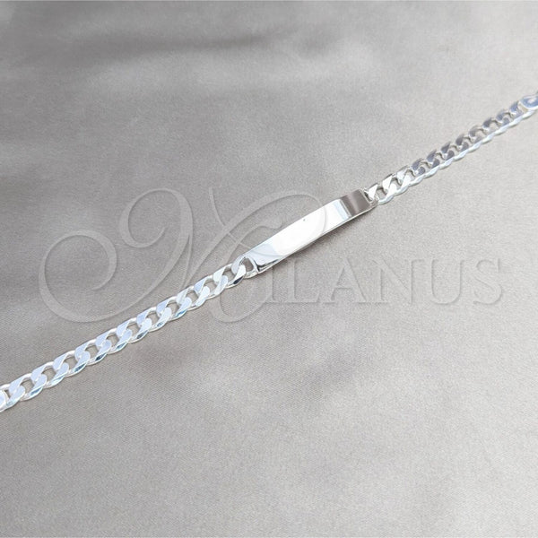 Sterling Silver Bracelet — ID Bracelet Curb Design Polished 04. Gauge Thickness — main product view — SKU 159735 | Plata 925 brazalete — ID Bracelet Curb diseño pulido 04. Gauge Thickness — SKU 159735