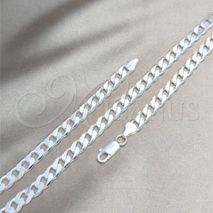 Sterling Silver Necklace — Basic Necklace Curb Design Polished 04. Gauge 07 — main product view — SKU 159737 | Plata 925 collar — básico Necklace Curb diseño pulido 04. Gauge 07 — SKU 159737