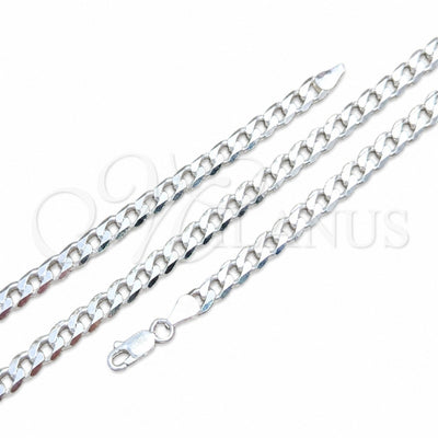 Sterling Silver Basic Necklace, Curb Design, Polished, Silver Finish, 04.420.0028.20 (150 Gauge, 06 MM for wholesale, main product view