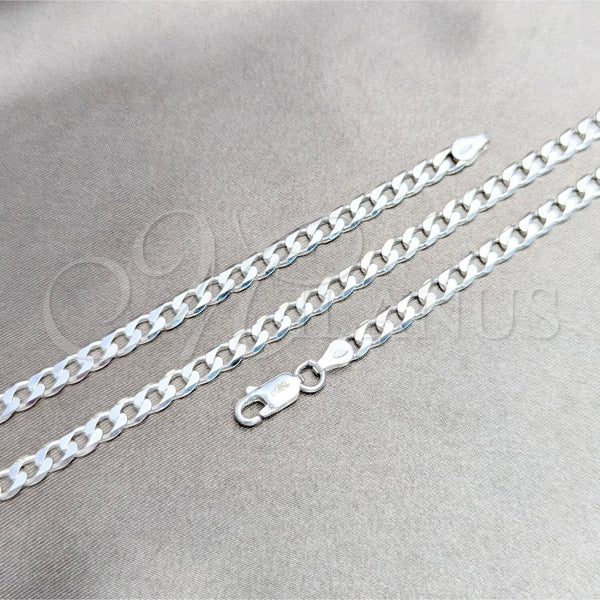 Sterling Silver Basic Necklace, Curb Design, Polished, Silver Finish, 04.420.0029.20