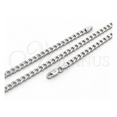 Sterling Silver Basic Necklace, Curb Design, Polished, Silver Finish, 04.420.0029.20 (120 Gauge, Thickness, 20 Inches Length)