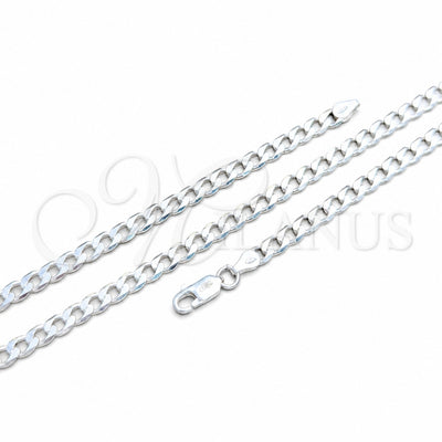 Sterling Silver Basic Necklace, Curb Design, Polished, Silver Finish, 04.420.0029.20 (120 Gauge, Thickness, 20 for wholesale, main product view