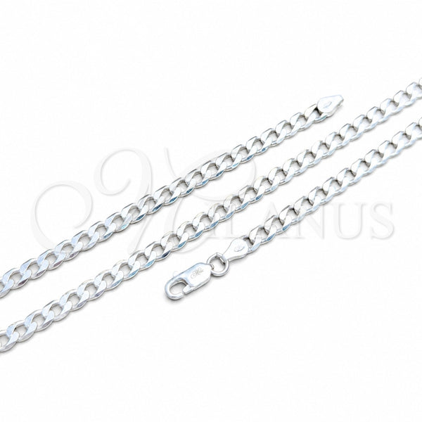 Sterling Silver Basic Necklace, Curb Design, Polished, Silver Finish, 04.420.0029.20 (120 Gauge, Thickness, 20 Inches Length)