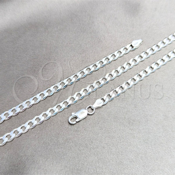 Sterling Silver Necklace — Basic Necklace Curb Design Polished 04. Gauge Thickness — main product view — SKU 159747 | Plata 925 collar — básico Necklace Curb diseño pulido 04. Gauge Thickness — SKU 159747