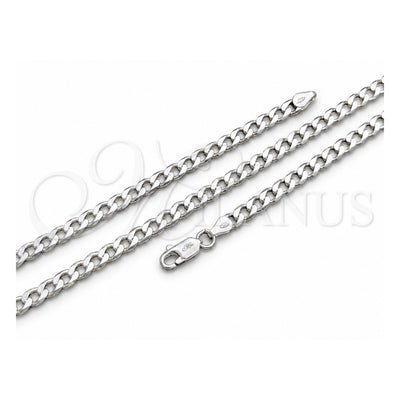 Sterling Silver Basic Necklace, Curb Design, Polished, Silver Finish, 04.420.0029.18 (120 Gauge, Thickness, 18 Inches Length)
