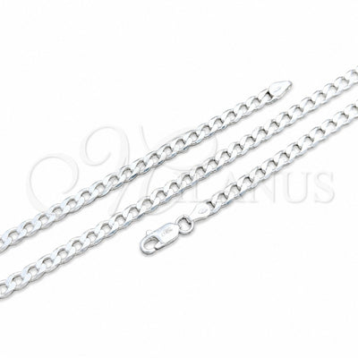 Sterling Silver Basic Necklace, Curb Design, Polished, Silver Finish, 04.420.0029.18 (120 Gauge, Thickness, 18 for wholesale, main product view