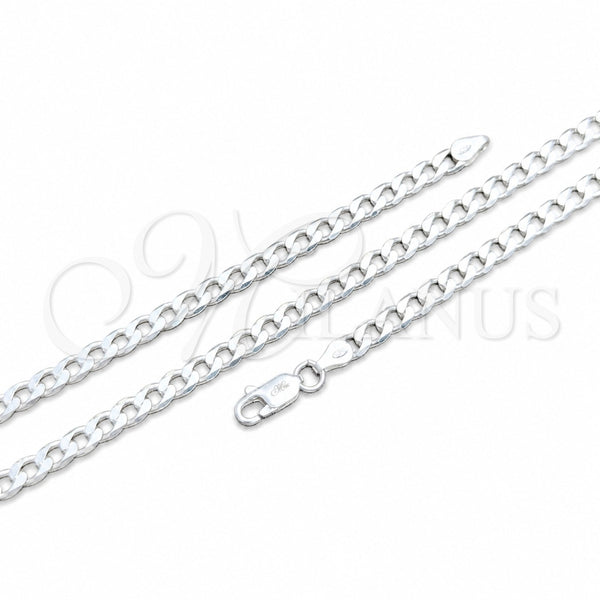 Sterling Silver Basic Necklace, Curb Design, Polished, Silver Finish, 04.420.0029.18 (120 Gauge, Thickness, 18 Inches Length)