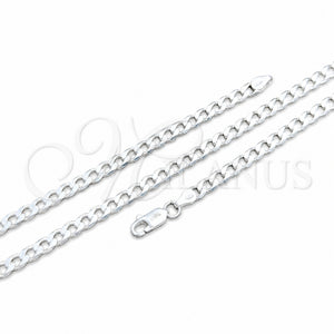 Sterling Silver Necklace — Basic Necklace Curb Design Polished 04. Gauge Thickness — main product view — SKU 159748 | Plata 925 collar — básico Necklace Curb diseño pulido 04. Gauge Thickness — SKU 159748