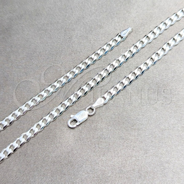 Sterling Silver Basic Necklace, Curb Design, Polished, Silver Finish, 04.420.0031.22