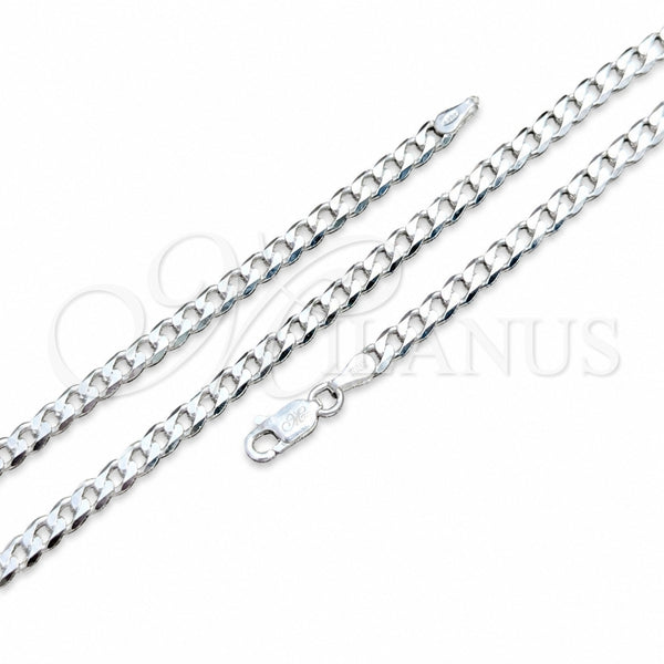 Sterling Silver Necklace — Basic Necklace Curb Design Polished 04. Gauge 04 — main product view — SKU 159752 | Plata 925 collar — básico Necklace Curb diseño pulido 04. Gauge 04 — SKU 159752
