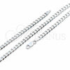 Sterling Silver Basic Necklace, Curb Design, Polished, Silver Finish, 04.420.0031.22 (100 Gauge, 04 MM Thickness, 22 Inches Length)