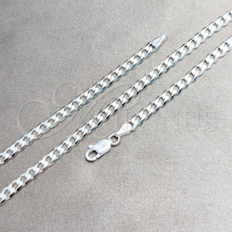 Sterling Silver Basic Necklace, Curb Design, Polished, Silver Finish, 04.420.0031.16