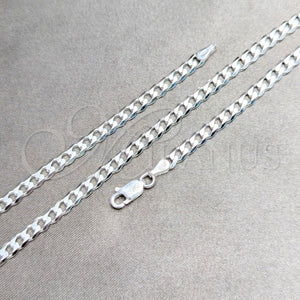 Sterling Silver Necklace — Basic Necklace Curb Design Polished 04. Gauge 04 — main product view — SKU 159755 | Plata 925 collar — básico Necklace Curb diseño pulido 04. Gauge 04 — SKU 159755