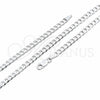 Sterling Silver Basic Necklace, Curb Design, Polished, Silver Finish, 04.420.0031.16 (100 Gauge, 04 MM Thickness, 16 Inches Length)