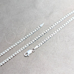 Sterling Silver Necklace — Basic Necklace Curb Design Polished 04. 0.80 Gauge — main product view — SKU 159759 | Plata 925 collar — básico Necklace Curb diseño pulido 04. 0.80 Gauge — SKU 159759