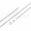Sterling Silver Basic Necklace, Curb Design, Polished, Silver Finish, 04.420.0032.16 (0.80 Gauge, 03 MM Thickness, 16 Inches Length)