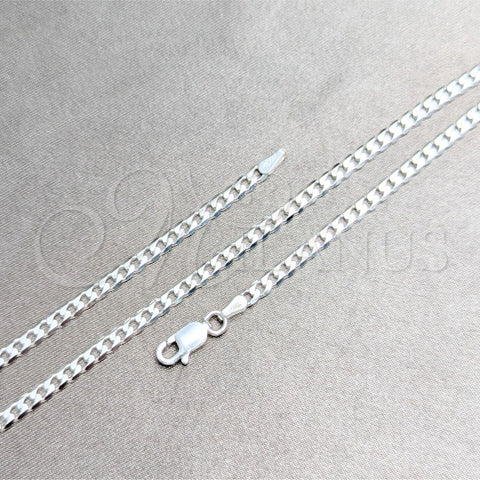 Sterling Silver Basic Bracelet, Curb Design, Polished, Silver Finish, 03.420.0032.07