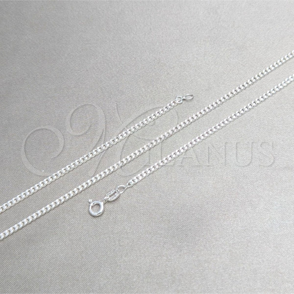 Sterling Silver Basic Necklace, Curb Design, Polished, Silver Finish, 04.420.0033.16