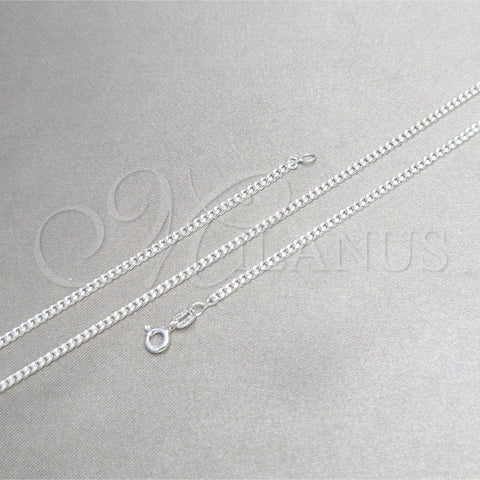 Sterling Silver Basic Necklace, Curb Design, Polished, Silver Finish, 04.420.0033.16