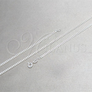 Sterling Silver Necklace — Basic Necklace Curb Design Polished 04. 0.60 Gauge — main product view — SKU 159763 | Plata 925 collar — básico Necklace Curb diseño pulido 04. 0.60 Gauge — SKU 159763