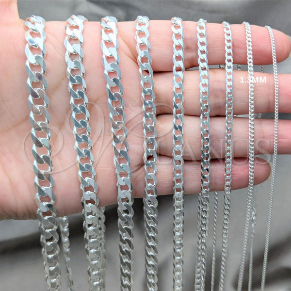 Sterling Silver Anklet — Basic Anklet Curb Design Polished 03. 0.60 Gauge — alternate product view — SKU 159764 | Plata 925 tobillera — básico Anklet Curb diseño pulido 03. 0.60 Gauge — SKU 159764