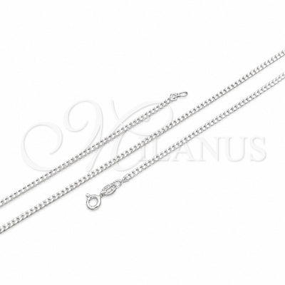 Sterling Silver Basic Anklet, Curb Design, Polished, Silver Finish, 03.420.0033.10 (0.60 Gauge, Thickness, 10 for wholesale, main product view