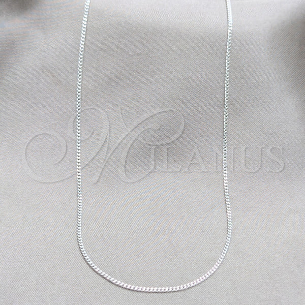 Sterling Silver Basic Bracelet, Curb Design, Polished, Silver Finish, 03.420.0034.16