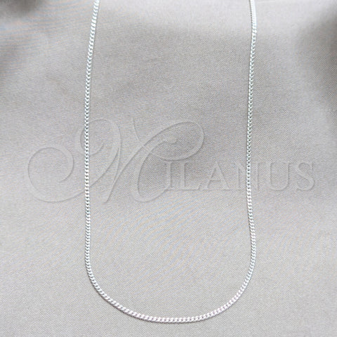 Sterling Silver Basic Bracelet, Curb Design, Polished, Silver Finish, 03.420.0034.16