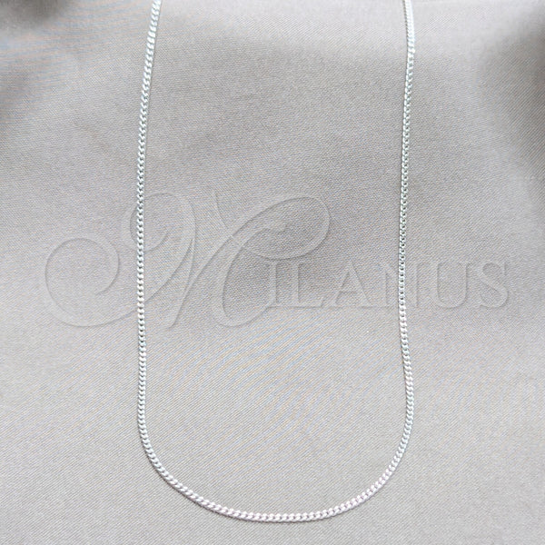 Sterling Silver Basic Bracelet, Curb Design, Polished, Silver Finish, 03.420.0034.16 (0.40 Gauge, Thickness, 16 Inches Length)