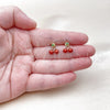 Gold Filled Ring — Stud Earring Cherry Design Red Enamel 02. — alternate product view — SKU 159794 | Oro Laminado anillo — Stud Earring Cherry diseño Red Enamel 02. — SKU 159794