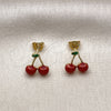 Gold Filled Ring — Stud Earring Cherry Design Red Enamel 02. — alternate product view — SKU 159794 | Oro Laminado anillo — Stud Earring Cherry diseño Red Enamel 02. — SKU 159794