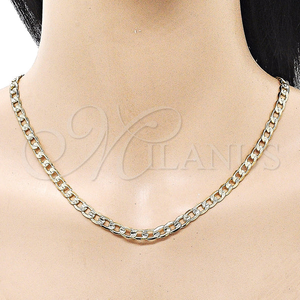 Gold Filled Necklace — Basic Necklace Pave Cuban Design Diamond Cutting 04. — alternate product view — SKU 159809 | Oro Laminado collar — básico Necklace Pave Cuban diseño Diamond Cutting 04. — SKU 159809