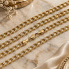 Oro Laminado Basic Necklace, Gold Filled Style Pave Cuban Design, Diamond Cutting Finish, Golden Finish, 04.213.0340.24 (Thickness, 24 Inches Length)
