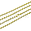 Oro Laminado Basic Necklace, Gold Filled Style Pave Cuban Design, Diamond Cutting Finish, Golden Finish, 04.213.0341.24 (Thickness, 24 Inches Length)