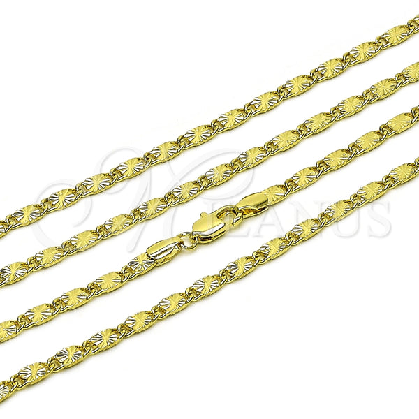 Oro Laminado Basic Necklace, Gold Filled Style Mariner Design, Diamond Cutting Finish, Golden Finish, 04.213.0343.24
